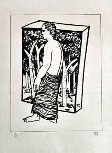 Offset signed print by T. M. Azis, 1996, 11×14 inches