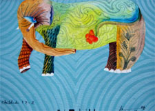 Gouache composition II on acid-free paper by Babu Xavier, 2006, 9×7.5 inches