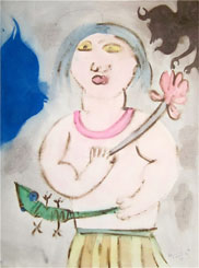 Watercolour on handmade paper by Babu Xavier, August 1989, 18×24 inches