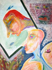 Watercolour on handmade paper by Babu Xavier, December 1988, 21×28 inches
