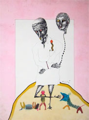 Watercolour on handmade paper by Babu Xavier, October 1990, 20×28 inches