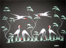 Acrylic on dark black canvas backdrop paper Dry_01