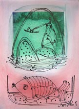 Photo paint on paper by J. M. S. Mani, 2005, 7.5×10 inches