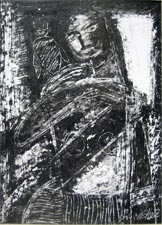 Oil on paper by J. M. S. Mani, 2002, 10×12 inches