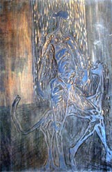 Woodcut plate artwork by J. M. S. Mani, 162×250 mm