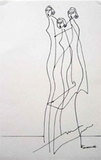 Pen on sketch paper work by Kiran Kumari