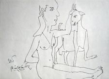 Pen on paper by Laxma Goud, 2002, 7×7 inches