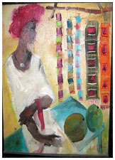 Oil on plywood sheet by J. M. S. Mani, 2002, 11×11 inches