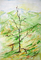 Watercolor artwork on textured sheet by Naveen