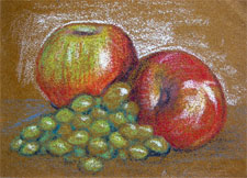 Textured pastel configuration on sand paper medium by Azmath Khan